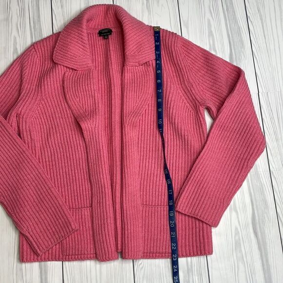 Talbots hot pink knit merino wool blazer cardigan Large - Picture 6 of 7